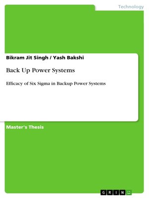 cover image of Back Up Power Systems